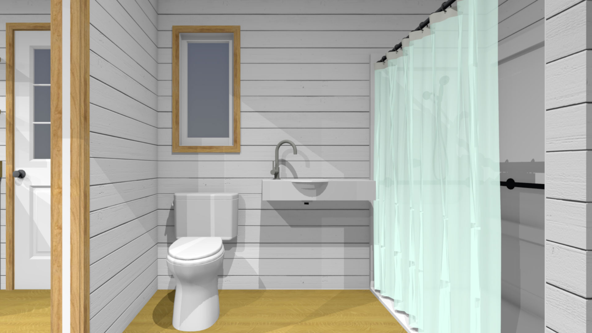 washroom inside container home