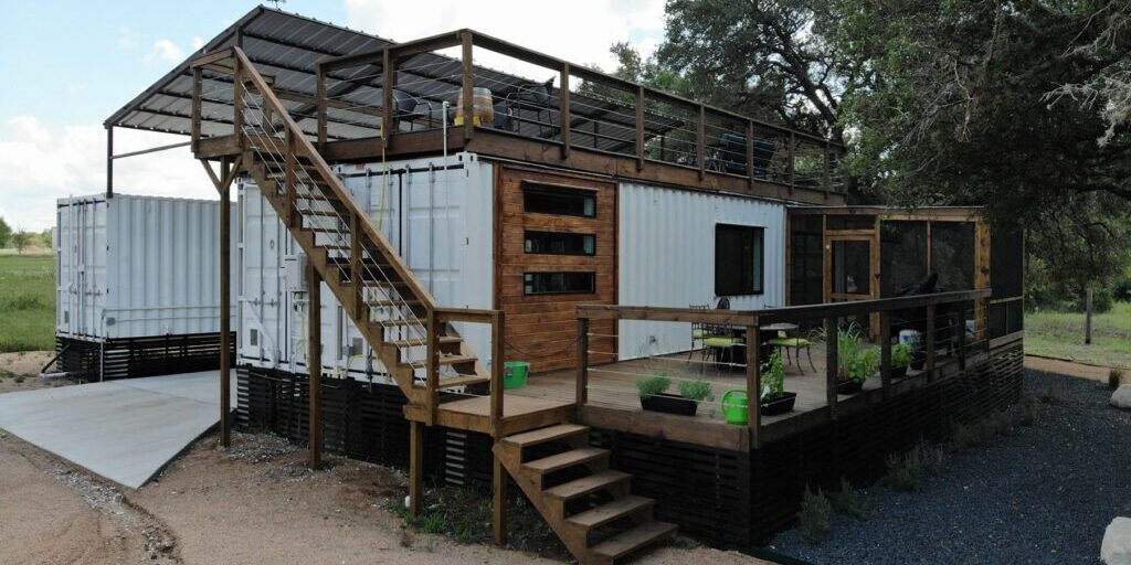single story container home